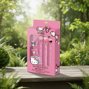 Pack Mixte Hello Kitty de 3 Crayons Éternels + 3 Gommes + Taille-crayon, Rose - Product Image 3