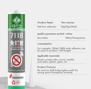 Zhongtian 7118 Móng Tay Miễn Phí Dính Mạnh Mẽ Nhanh Chóng Làm Khô Loại Móng Tay Miễn Phí Dính Gốm Gạch Kim Loại Nhanh Chóng Làm Khô Loại Không Mùi - Product Image 3