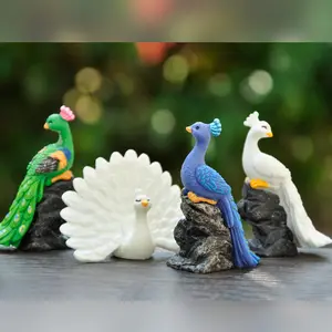 Paisagem Miniaturas Artesanato Característica Modelo Ornamento Simulação Vários Forma Pavão Jardim Decoração Animais Quarto Decoração Casa