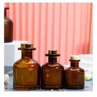 Bocaux de diffuseur en verre ambré 125 ml bocaux de diffuseur en verre ambre et ambre clair bocaux de diffuseur vides en verre avec couvercle
