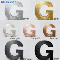 SKYSEEN Huruf Logam 3D Kustom Logo Tanda Baja Tahan Karat Tahan Air Papan Nama Bisnis Luar/Dalam Ruangan untuk Gedung & Toko