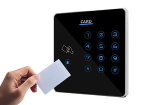 Новая металлическая ультратонкая клавиатура с подсветкой Wiegand26/34 RFID 13,56 МГц считыватель карт контроля доступа бесконтактный считыватель смарт-карт - Product Image 2