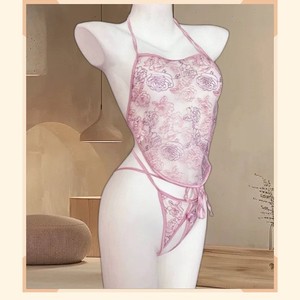 Conjunto de Lencería Divertido Golden Shuttle, Camisola Rosa y Tanga, Ropa de Dormir Sexy Transparente para el Hogar 8127 - Product Image 3