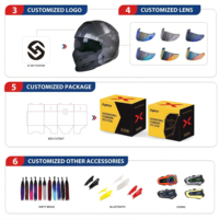 Casque personnalisable, coque ABS résistante aux chocs, possibilité de se baser sur un modèle intégral ou ouvert, équipement de protection idéal