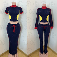 Ensemble 2 pièces pour femmes : Veste zippée et robe de survêtement Y2K, tenue streetwear sportive, idéal pour les grandes tailles