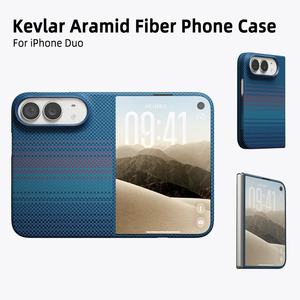 Funda de Teléfono Personalizada de Fibra de Aramida para <span class=keywords><strong>iPhone</strong></span>, Doble Magnética, Textura de Fibra de Carbono, Resistente a Impactos, Delgada, Admite Personalización - Product Image 3