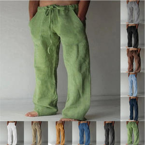 Pantsloosepants pantalons de plage pantalons décontractés avant cordon de serrage rabat poche <span class=keywords><strong>pantalon</strong></span> coton mode hawaii - Product Image 1