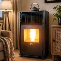 Poêle à granulés de bois intelligent WiFi 2026, double mode, chauffage à air chaud avec plaque de cuisson pour hôtel et bureau