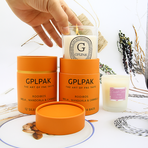 Emballage de bougie en <span class=keywords><strong>tube</strong></span> de papier kraft personnalisé Boîte ronde en carton avec fenêtre d'insertion pour la présentation de cadeaux de luxe - Product Image 3
