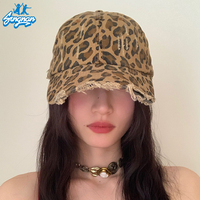 Gorra de Béisbol con Estampado de Leopardo OEM ODM, Gorra Divertida y Moderna con Logotipo Personalizado Bordado, Gorra de Béisbol con Visera de Leopardo Ajustable