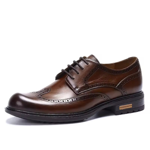 Chaussures Richelieu en Cuir Véritable pour Hommes, Formelles et Habillées, à Lacets, Nouveauté 2025, Bout Carré, Semelle Intermédiaire Épaisse en Caoutchouc, Anti-Odeur, Intemporelles - Product Image 6