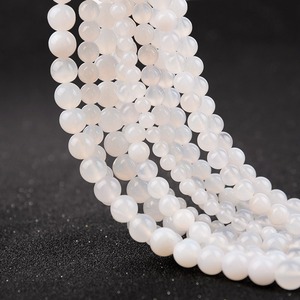 Natural <strong>Stone</strong> 7A Grade <strong>White</strong> Agate Loose Round Beads Gemstone Beads for Jewelry Making DIY Handmade <strong>Jade</strong> 2 4 6 8 10 12MM - Product Image 3