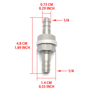 Conector de Unión Hexagonal Recto de 1/4'' para Manguera, Conector de Manguera CNC con Juntas y Tuercas para Modificación de Automóviles - Product Image 4