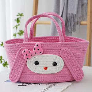 My Melody Cotton Rope Storage <b>Basket</b> Rose Red Pillow Shaped Kids Storage Bag - Product Image 3