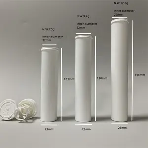 White Plastic Effervescent Tablet Tube Bottle Vc Pill Bottle Milk Slice Tube Gum Table Tube With Spring Cover