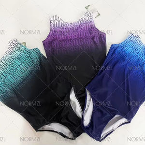 Justaucorps de gymnastique pour enfants imprimé OEM, sans manches, pour la danse, sublimation personnalisée, justaucorps de compétition de gymnastique pour hommes - Product Image 3