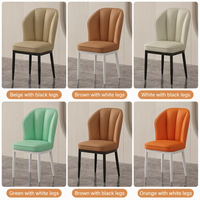 Chaises de salle à manger personnalisables en cuir avec pieds en métal pour salon et restaurant – Offre spéciale