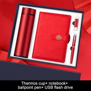 Custom logo Business anniversary Gift Promotional Vaccum bottle pen notebook Umbrella Corporate luxury Gift set