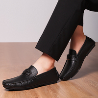 Mocassins pour hommes en cuir véritable respirant et antidérapant, chaussures de conduite décontractées, marque de luxe italienne, mocassins de créateur tendance
