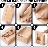 Sacs à pain en papier kraft avec fenêtre et étiquettes métalliques personnalisées pour le pain, les produits de boulangerie et les pains au levain