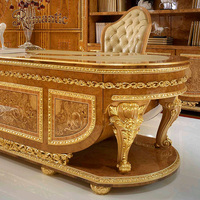 Rétro européen élégant Manoir bureau à domicile personnalisé luxe classique en bois massif sculpté à la main bureau de luxe