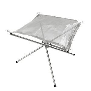 Braciere Pieghevole Quadrato in Acciaio Inox con Rete, Focolare a <span class=keywords><strong>Legna</strong></span> Richiudibile, Durevole e Salvaspazio per Campeggio e Giardino - Product Image 3