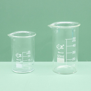 บีกเกอร์ Huida ขนาด 25 มล. 50 มล. ทำจากแก้ว Boro 3.3 สำหรับใช้ในห้องปฏิบัติการ - Product Image 1