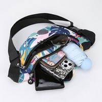 Riñonera Estampada Impermeable de Nailon, Bolso Cruzado Deportivo Unisex para Pecho, Riñonera de Viaje con Cinturón Ajustable, 10 Diseños