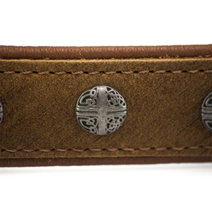 Exclusive Quality Hot Selling Custom Made Leather Soft Padded Dog <b>Collar</b> With Round Shaped Stud Indian Manufacturer - Product Image 2