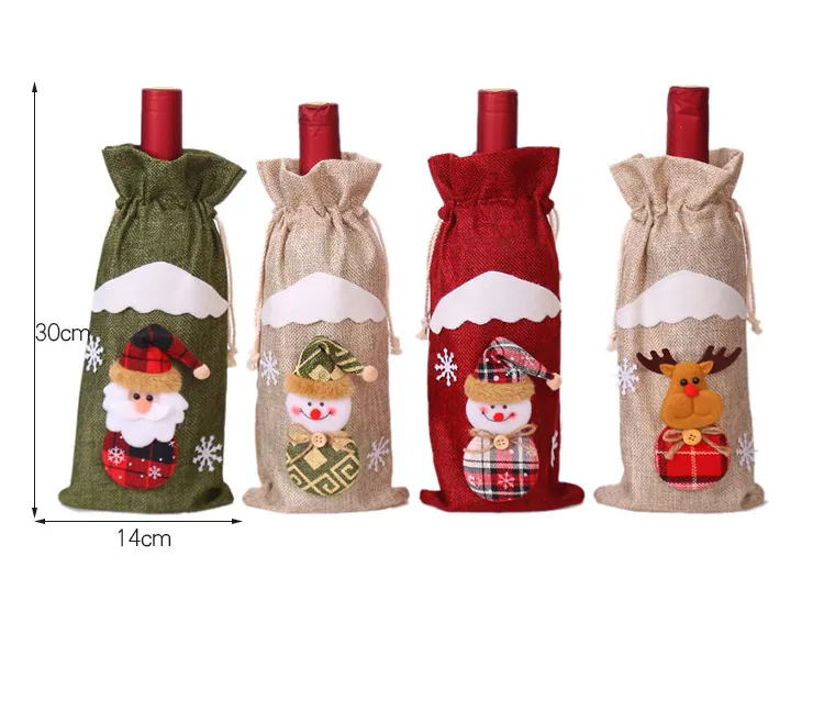Wine Bottle Cover Bags Merry Christmas Decorations for Home Christmas Ornament New Year Xmas