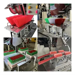 स्वचालित झाड़ू बनाने की मशीन 2 अक्ष ब्रश tufting शौचालय बाल ब्रश बनाने मशीन प्लास्टिक झाड़ू ब्रश रेशा बनाने की मशीन
