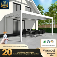Pavillon d'extérieur en alliage d'aluminium à persiennes électriques personnalisables pour cour et loisirs