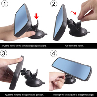 Rétroviseur anti-éblouissement grand champ HD version miroir bleu universel voiture camion grand angle miroir plat accessoires intérieurs