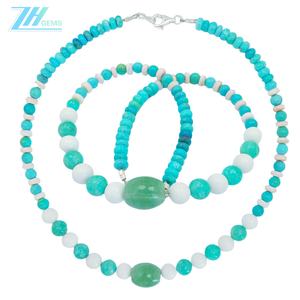 Натуральный Бирюзовый Амазонит тридакна Авантюрин Круглые бусины из драгоценных камней комбинированные ювелирные изделия Размер 16 дюймов Вес 27,6 г - Product Image 2