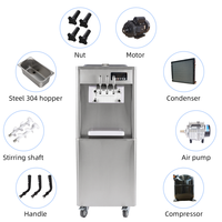 Machine à glace commerciale OEM ODM pour cornets et coupes glacées, 3 saveurs, avec compresseur