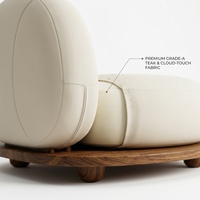 Sofá Curvo de Madera de Teca Sólida, Duradero, Contemporáneo, Modular, con Otomana Incluida, Mesa de Centro, Asiento Individual, Sofá de Exterior de Alta Gama