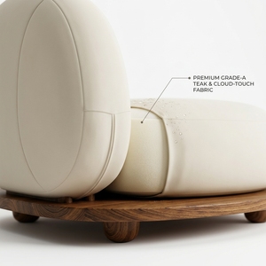 Canapé Courbé en Bois de Teck <span class=keywords><strong>Massif</strong></span>, Durable, <span class=keywords><strong>Contemporain</strong></span>, Modulaire, avec Ottoman et Table Basse Inclus, Siège Unique, Canapé d'Extérieur Haut de Gamme - Product Image 6