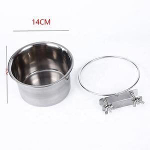 Accessoires pour animaux de compagnie perroquet oiseau nourriture suspendus bols <span class=keywords><strong>cage</strong></span> eau bol mangeoires en acier inoxydable chat chien bol - Product Image 4