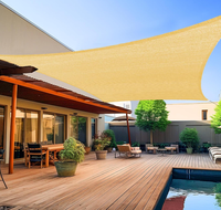 Voile d'ombrage pour piscine, patio et jardin, auvent rectangulaire avec fixation par cordes à anneaux en D pour terrasse et salon de jardin