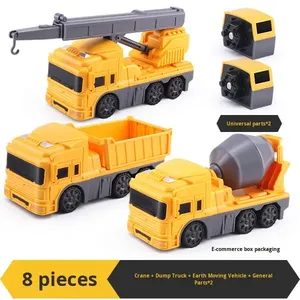 Voiture télécommandée transformable amusante pour enfants, camion de chantier, camion de pompiers, ensemble de blocs de construction magnétiques avec télécommande - Product Image 1