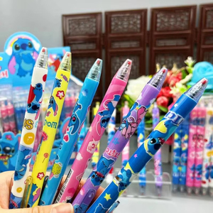 Stylos Gel Disney Stitch Lot de 12, Nouveaux Stylos Pression Dessin Animé, Encre Noire 0.5mm, Stylo Mignon de Signature, Papeterie Cadeau Étudiant - Product Image 2