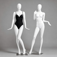 Ganzkörper-FRP-Lingerie-Schaufensterpuppe mit Kopf und stehender Pose mit Ständer für Damenbekleidungsgeschäfte, BH- und Höschen-Präsentation im Schaufenster