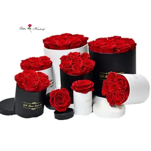 Rose rouge longue durée à QSLH-PRE015, 12/24 Roses romantiques, boîte cadeau pour la saint-valentin