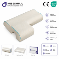 Oreiller ergonomique rectangulaire en mousse à mémoire de forme pour dormeurs latéraux, soulagement des douleurs cervicales, design arqué, respirant et lavable