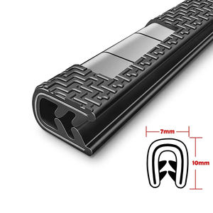 Protection universelle des bords de <span class=keywords><strong>porte</strong></span> de <span class=keywords><strong>voiture</strong></span> Garniture d'étanchéité en caoutchouc en forme de U pour la plupart des voitures Traitement d'extrusion de coupe personnalisé - Product Image 2