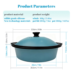 Olla Redonda Antiadherente Multifunción para <span class=keywords><strong>Microondas</strong></span>, Olla para Arroz, Olla para Freír en <span class=keywords><strong>Microondas</strong></span>, Parrilla de Alta Calidad para Horno de <span class=keywords><strong>Microondas</strong></span> - Product Image 2