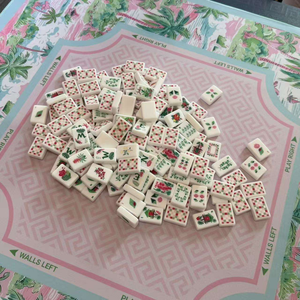Juego de Mahjong Americano con Diseño de Selva Tropical, 166 Piezas, Fichas de Acrílico, Patrón de Tigre Rosa, Elefante, Océano y Selva Tropical, Juego de Regalo de Lujo - Product Image 2