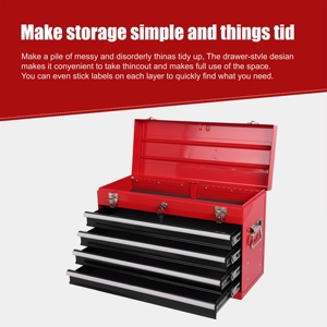 Caja de Herramientas Portátil de Acero Industrial Resistente de 21 Pulgadas, Directo de Fábrica, con 4 Cajones con Cierre y Forros de EVA para Taller o Reparaciones - Product Image 4