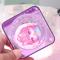 Support de présentation de cartes d'anime en acrylique transparent personnalisé, porte-badge, boîte de rangement transparente à rainures pour bureau