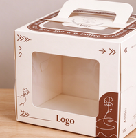 Boîte à mini-gâteaux pour desserts d'anniversaire, boîte en papier biodégradable de qualité alimentaire avec poignée et fenêtre pour la pâtisserie maison